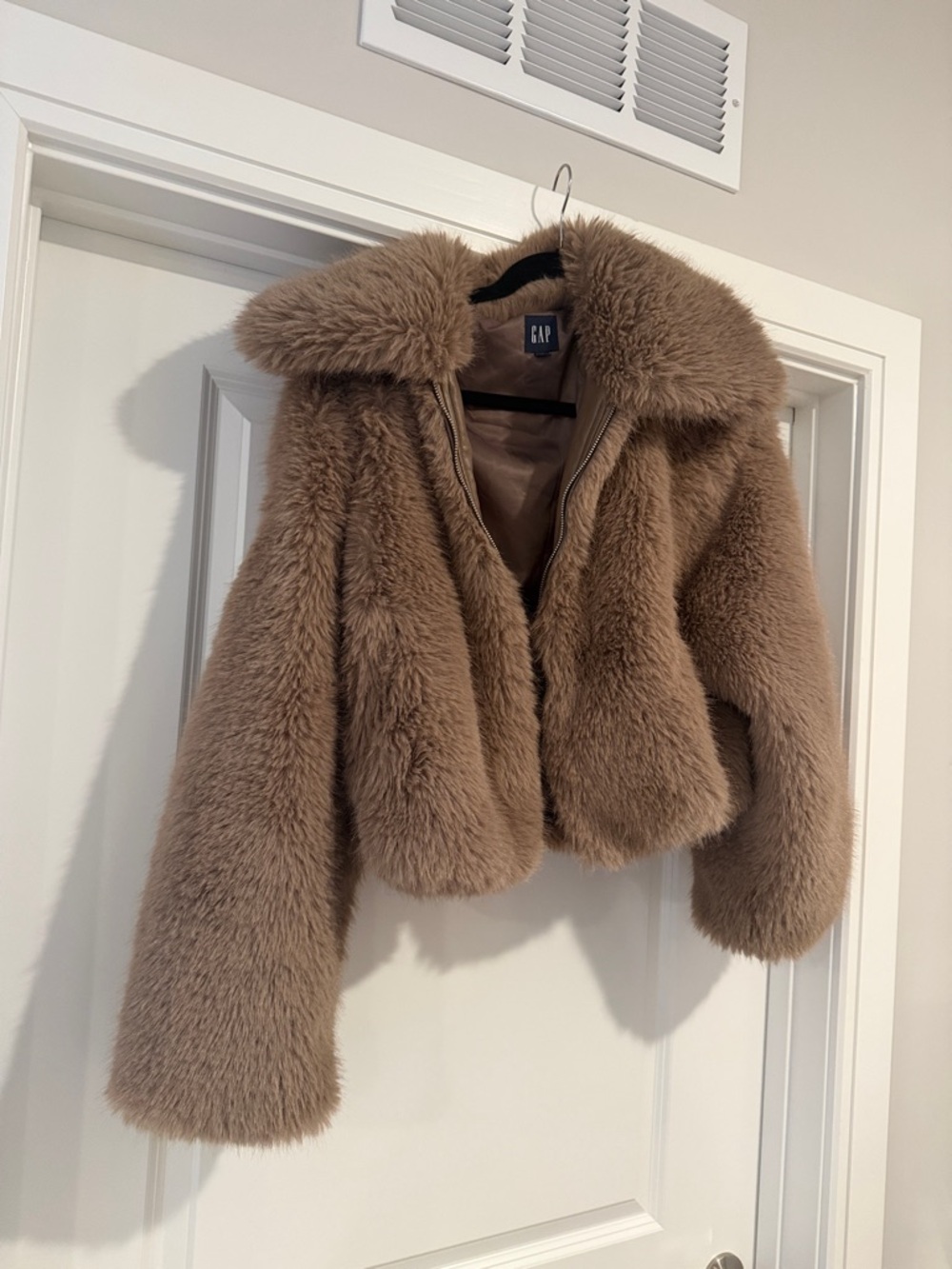 GAP Plush Faux Fur Jacket - Light Brown